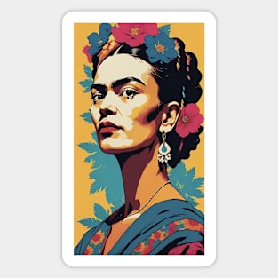 Frida's Spectrum: Colorful Portrait Magnet